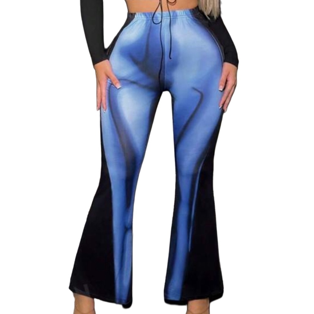 Women's Body Print Flare Pants